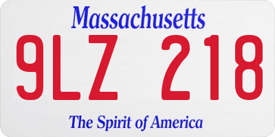 MA license plate 9LZ218