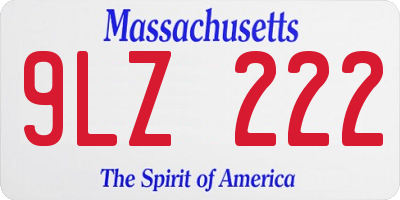 MA license plate 9LZ222