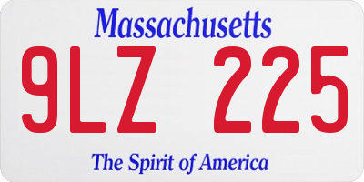 MA license plate 9LZ225