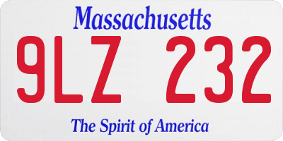 MA license plate 9LZ232