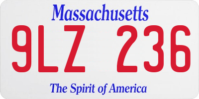 MA license plate 9LZ236