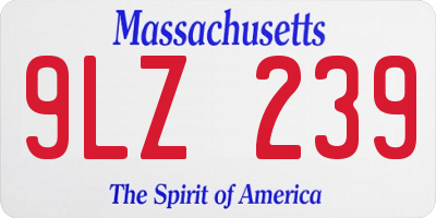 MA license plate 9LZ239