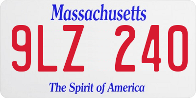 MA license plate 9LZ240