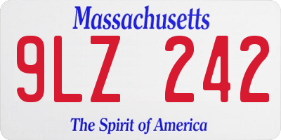 MA license plate 9LZ242