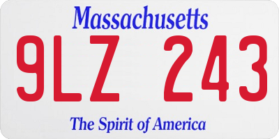 MA license plate 9LZ243