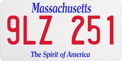 MA license plate 9LZ251