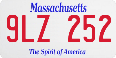 MA license plate 9LZ252
