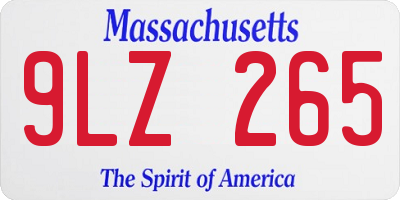 MA license plate 9LZ265