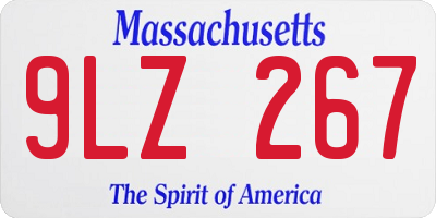 MA license plate 9LZ267