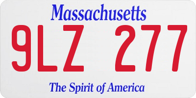 MA license plate 9LZ277