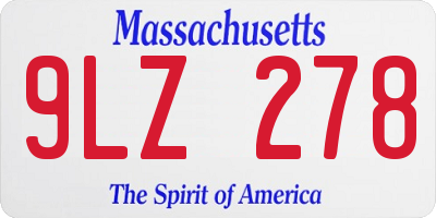 MA license plate 9LZ278