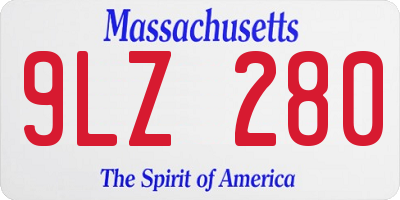 MA license plate 9LZ280