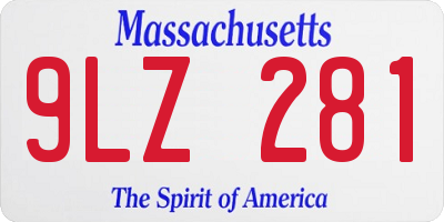 MA license plate 9LZ281