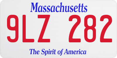 MA license plate 9LZ282