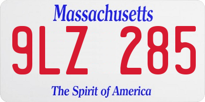 MA license plate 9LZ285