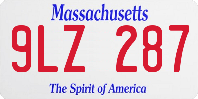 MA license plate 9LZ287