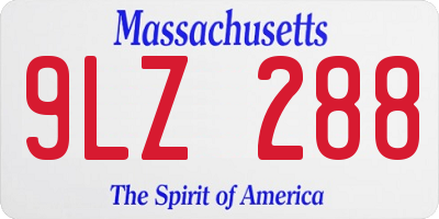 MA license plate 9LZ288