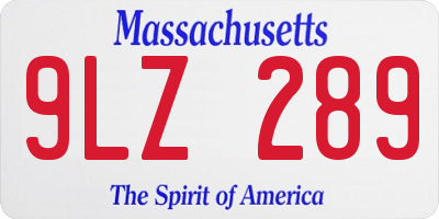MA license plate 9LZ289