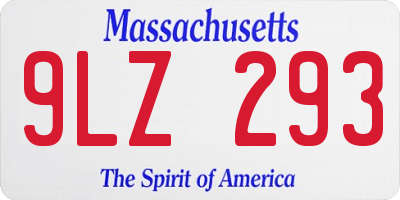 MA license plate 9LZ293