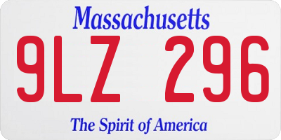 MA license plate 9LZ296