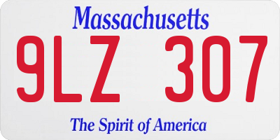 MA license plate 9LZ307