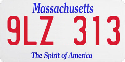 MA license plate 9LZ313