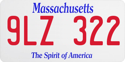MA license plate 9LZ322