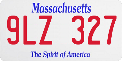 MA license plate 9LZ327