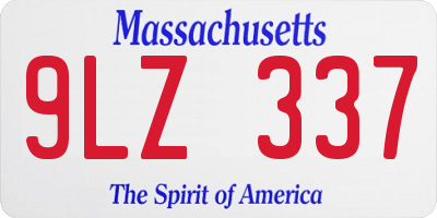 MA license plate 9LZ337