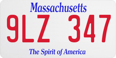MA license plate 9LZ347
