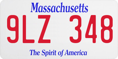 MA license plate 9LZ348