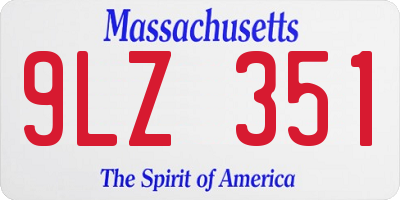 MA license plate 9LZ351
