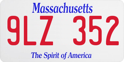 MA license plate 9LZ352