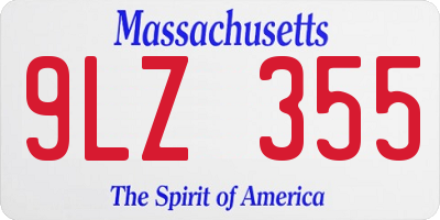 MA license plate 9LZ355