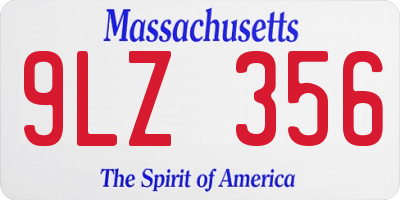 MA license plate 9LZ356