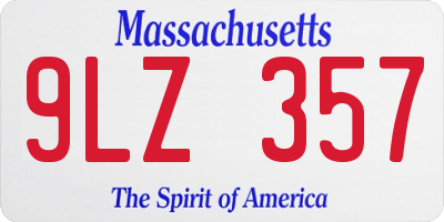 MA license plate 9LZ357