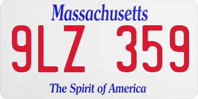 MA license plate 9LZ359