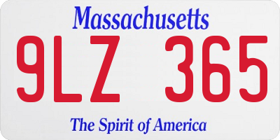 MA license plate 9LZ365