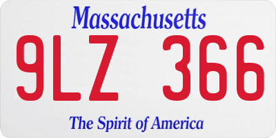 MA license plate 9LZ366