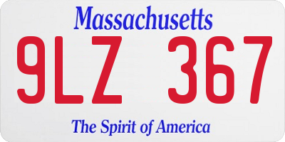MA license plate 9LZ367