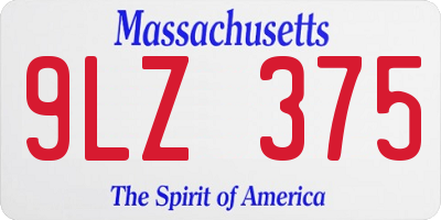 MA license plate 9LZ375