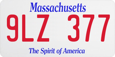 MA license plate 9LZ377