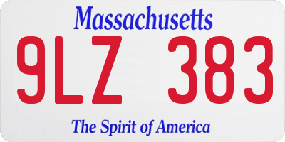 MA license plate 9LZ383