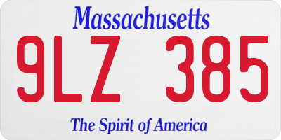 MA license plate 9LZ385