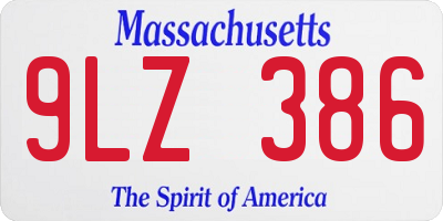 MA license plate 9LZ386