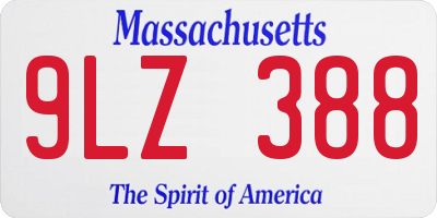 MA license plate 9LZ388