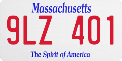 MA license plate 9LZ401