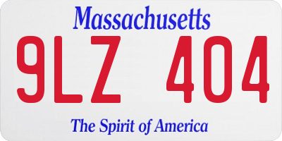 MA license plate 9LZ404
