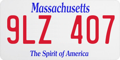 MA license plate 9LZ407