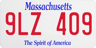 MA license plate 9LZ409